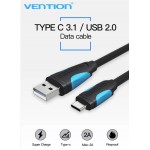Cáp chuyển đổi USB 2.0 to Type-C dài 1,5M Vention VAS-A36-B150